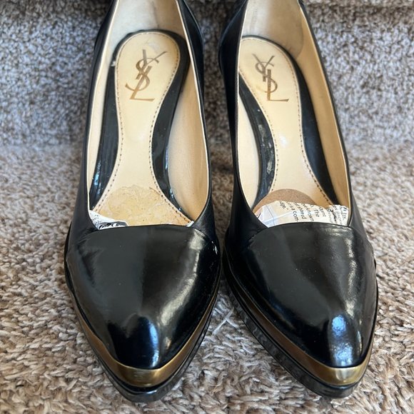 Yves Saint Laurent Women's Black Patent Leather Heels - Picture 3 of 11